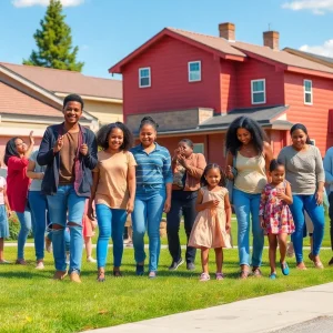 Community gathering in East Athens promoting affordable homeownership