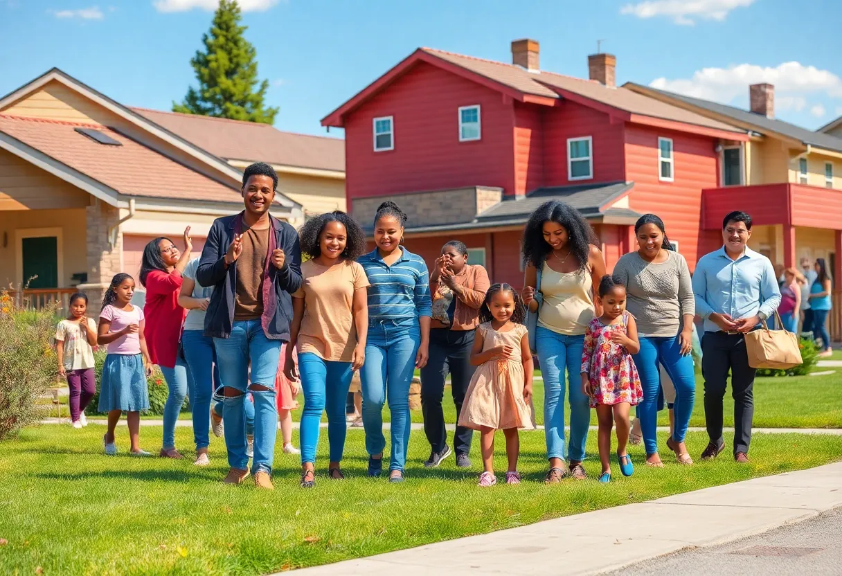 Community gathering in East Athens promoting affordable homeownership