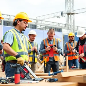 Contestants participating in the AGC Georgia Skills Challenge