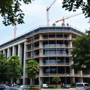 Construction site of the Cherokee County Justice Center expansion