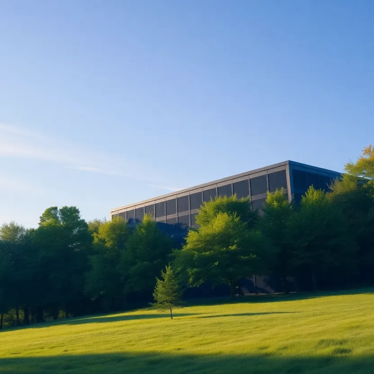 A data center nestled in a green landscape in Georgia.