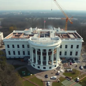 Demolition site of the East Wing at the White House