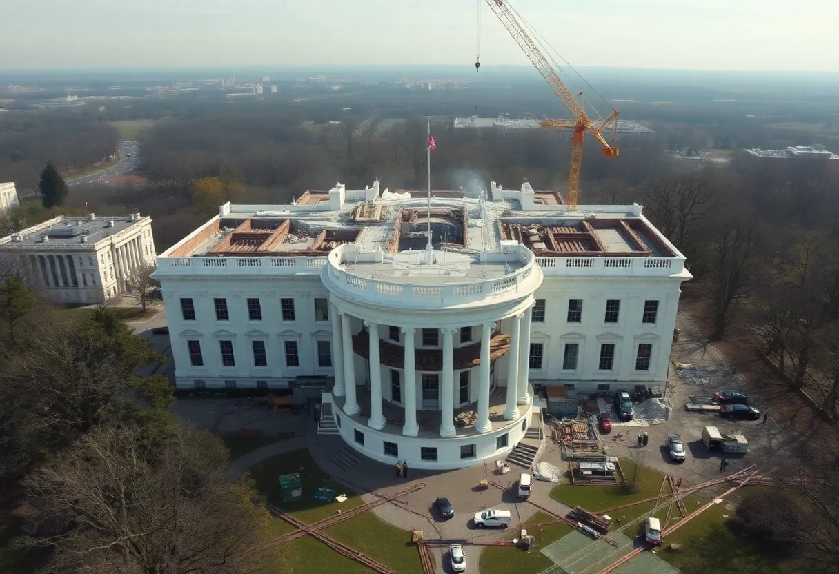 Demolition site of the East Wing at the White House