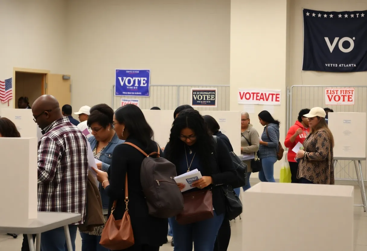Voters at a polling location in Metro Atlanta during early voting