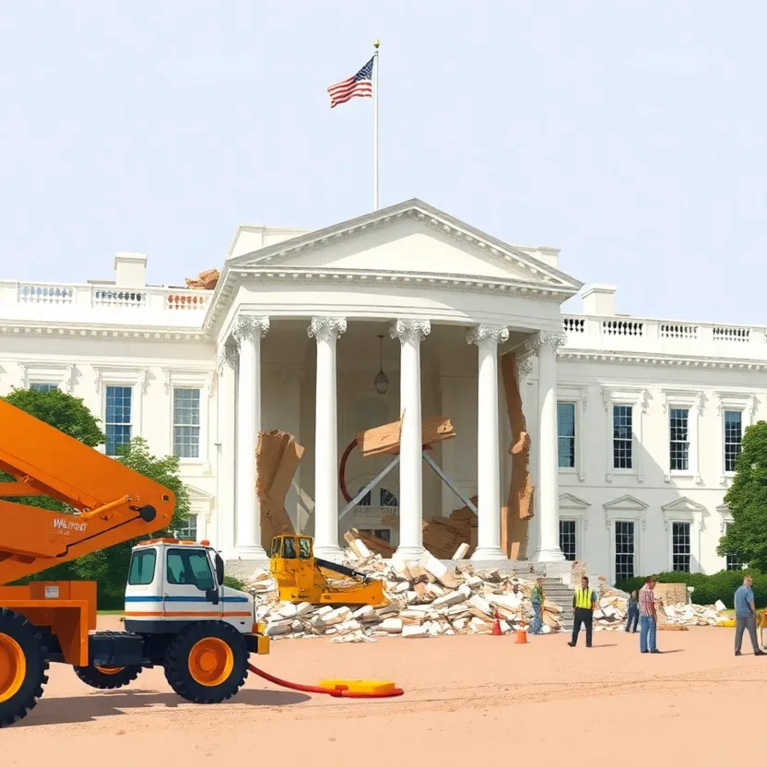 Demolition of the White House East Wing