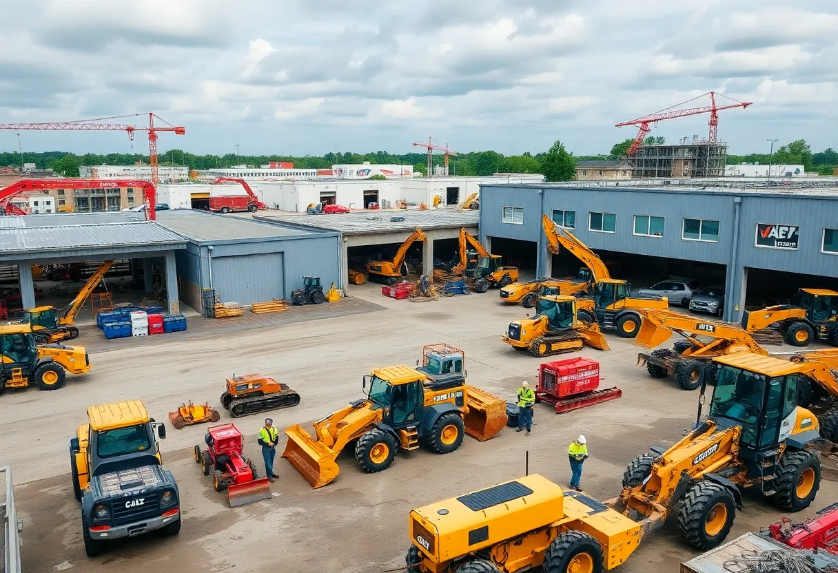 Construction equipment rental facility in Savannah, Georgia