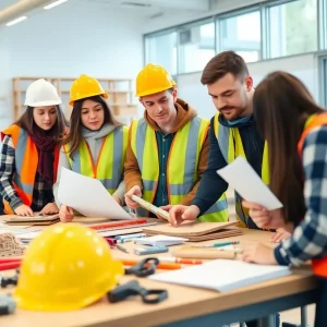 Students in Georgia Northwestern Technical College's construction management class
