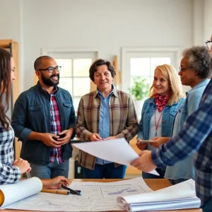 Homeowners in Georgia discussing reforms against contractor scams.