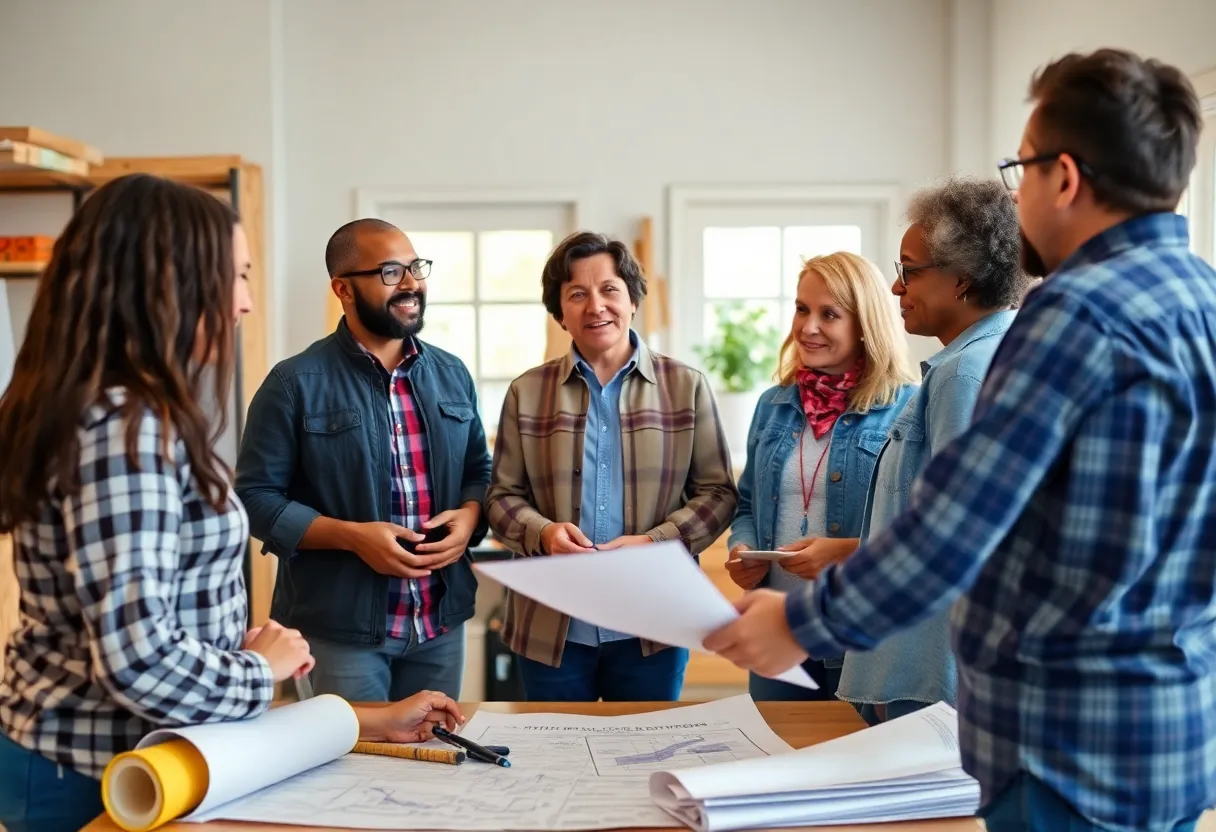 Homeowners in Georgia discussing reforms against contractor scams.