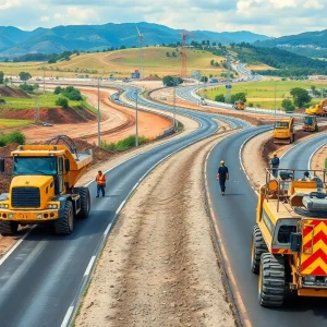 Construction site for new roads in Georgia