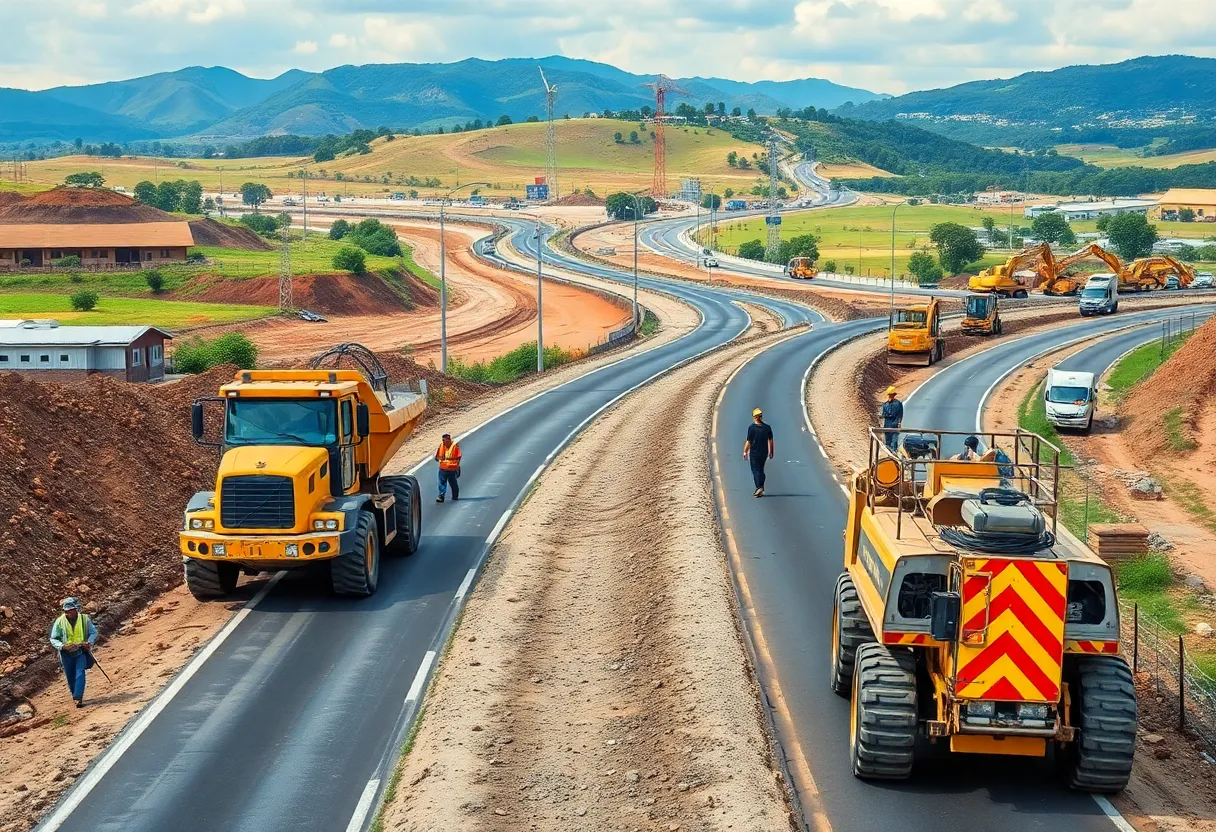 Construction site for new roads in Georgia