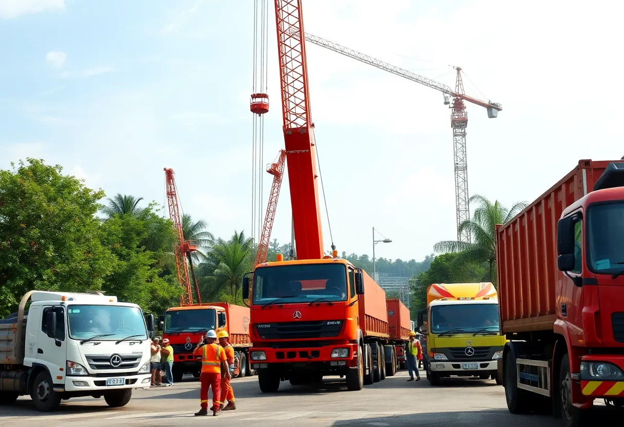 Construction workers and logistics operations in Georgia