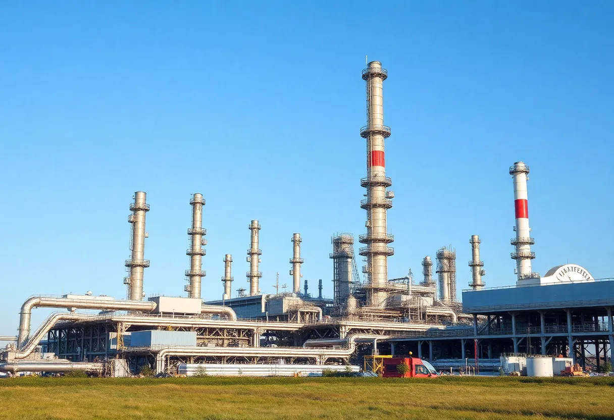 New oil refinery in Georgia with modern structures