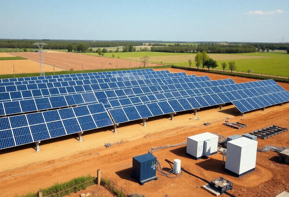 Construction of a 200-megawatt battery storage system by Georgia Power in Twiggs County.