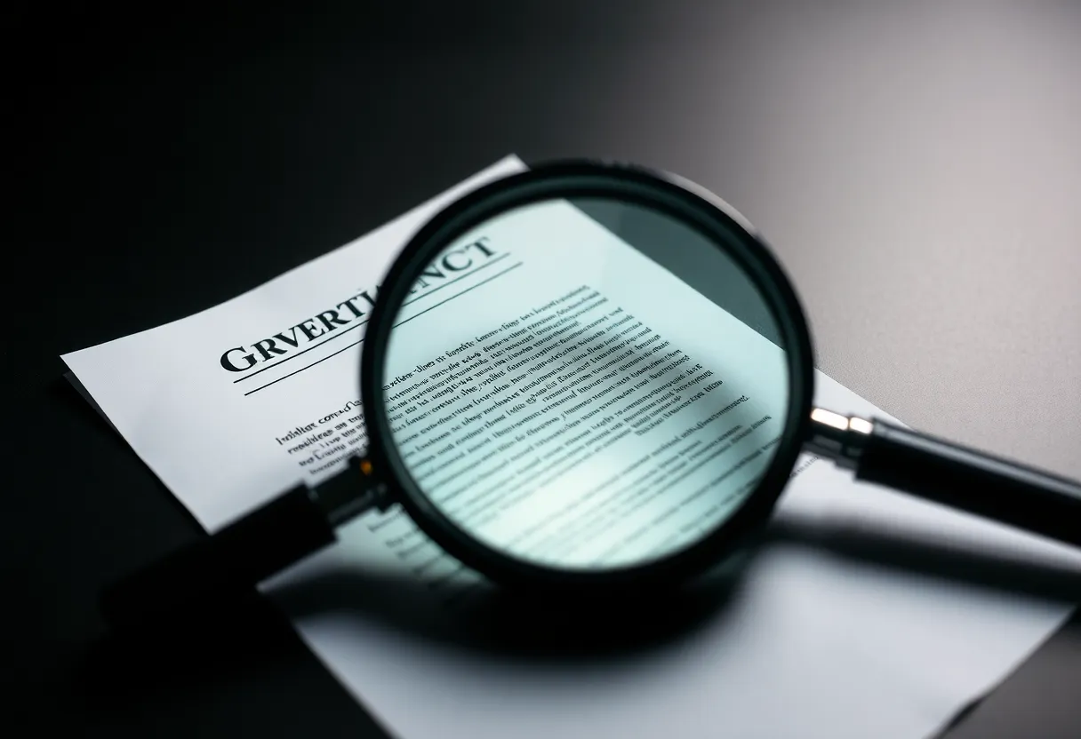 Illustration of a government investigation on corruption