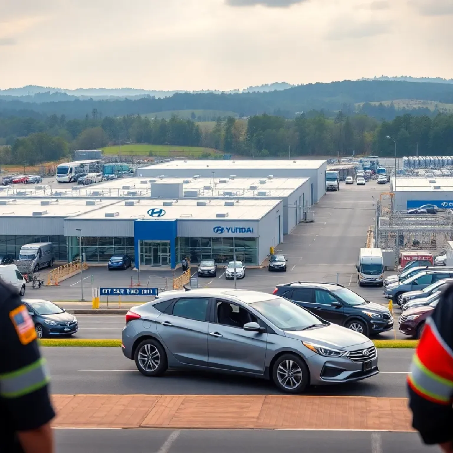 Hyundai manufacturing facility in Georgia during an ICE raid