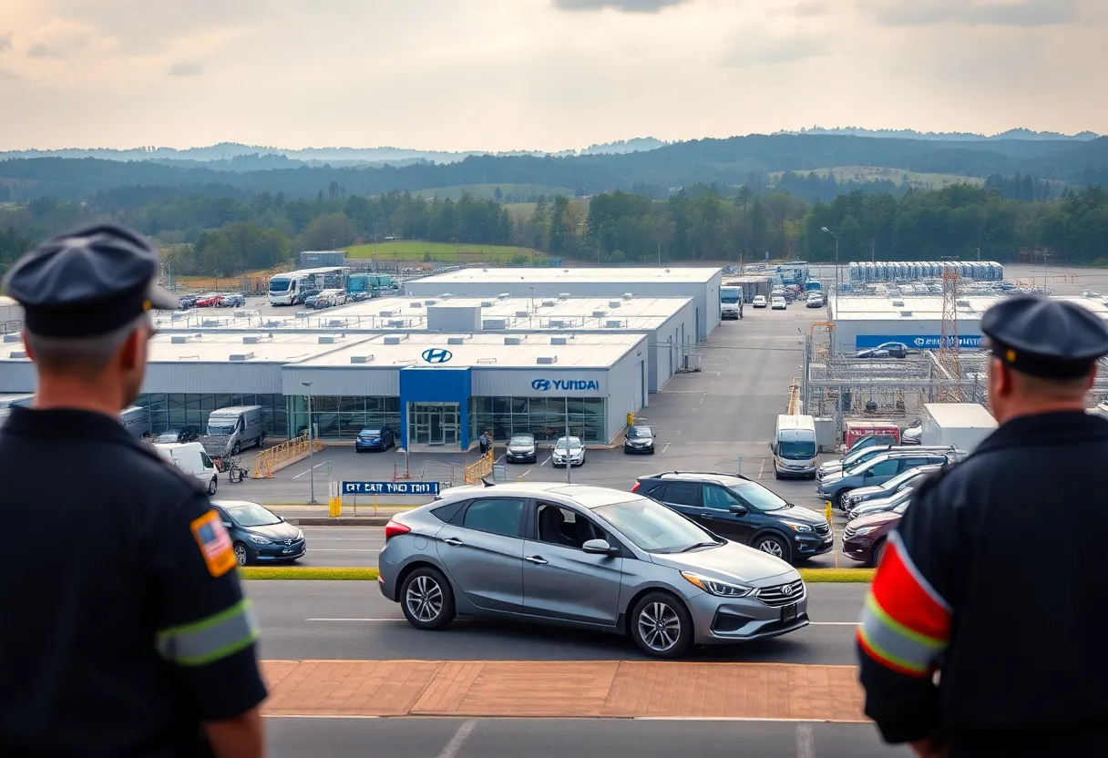 Hyundai manufacturing facility in Georgia during an ICE raid