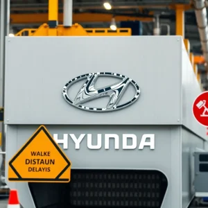 Hyundai manufacturing plant with signs of construction delay
