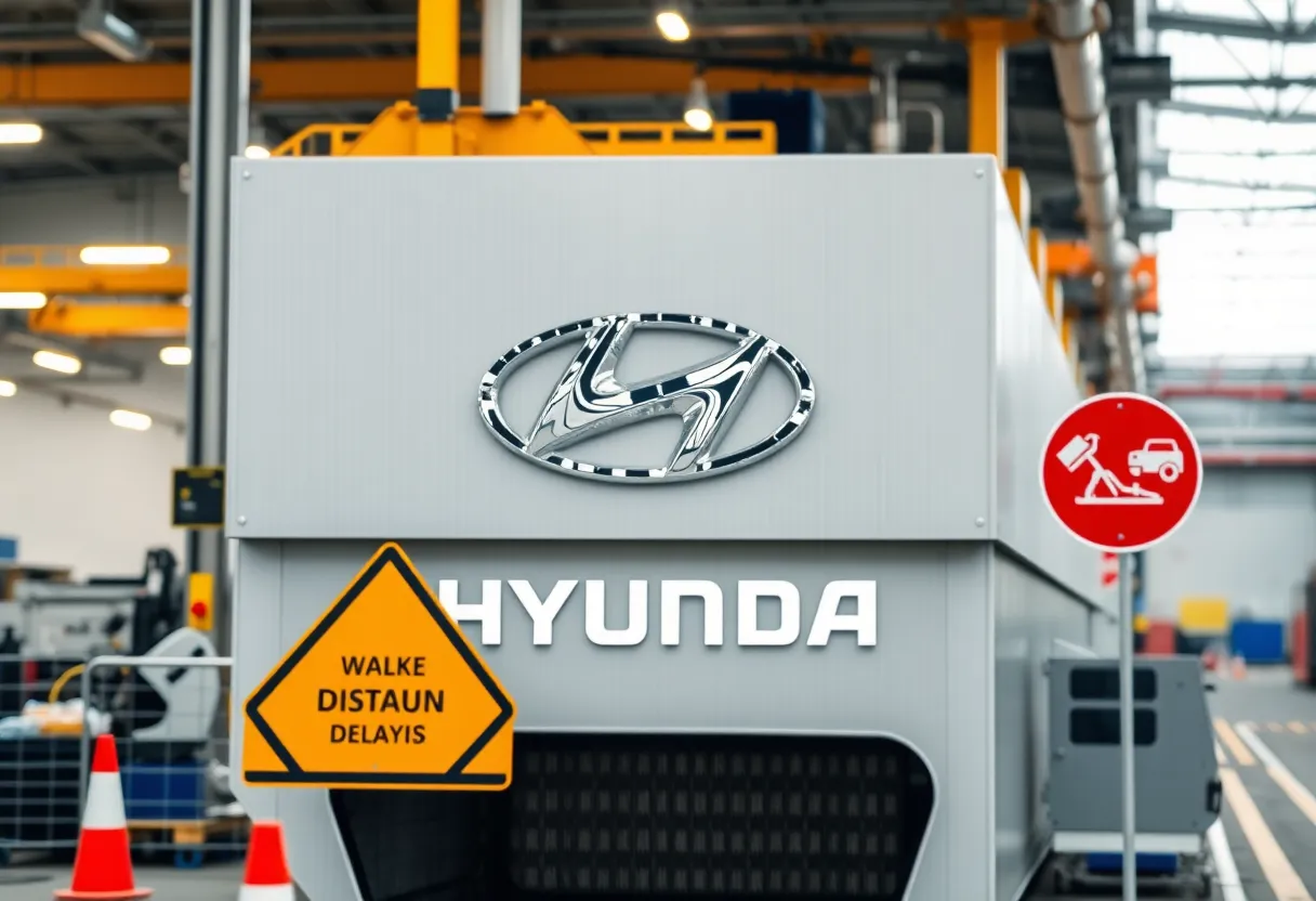 Hyundai manufacturing plant with signs of construction delay