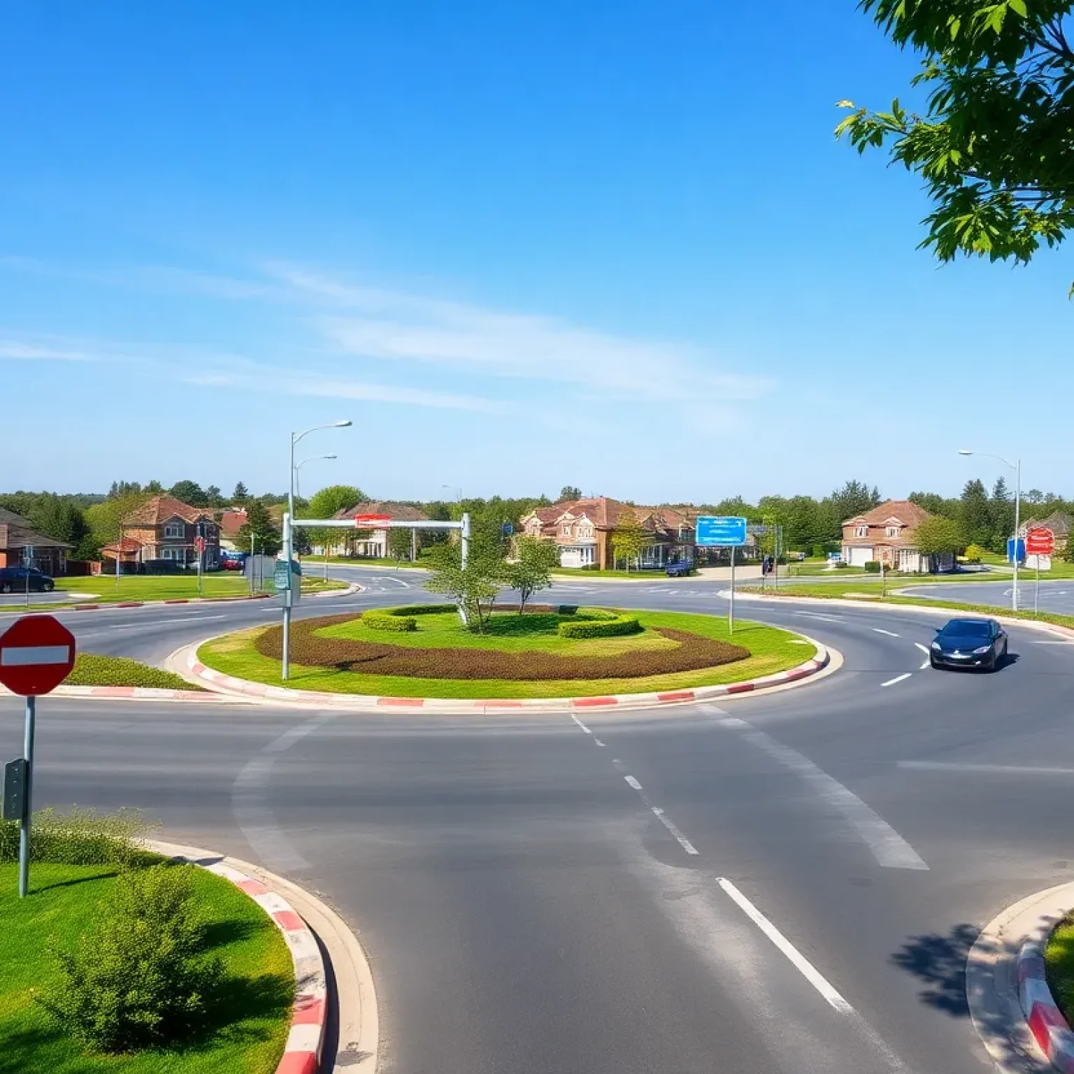 Construction of a modern roundabout in McDuffie County