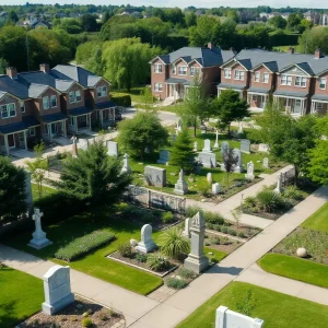 Historic cemetery surrounded by townhomes