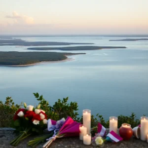 Memorial for victims of the gangway collapse on Sapelo Island