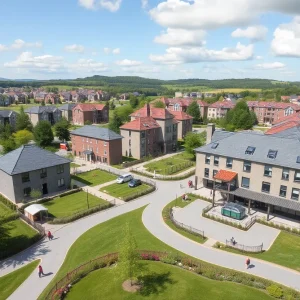 Housing development concept image for The Spires at Berry College in Rome, Georgia