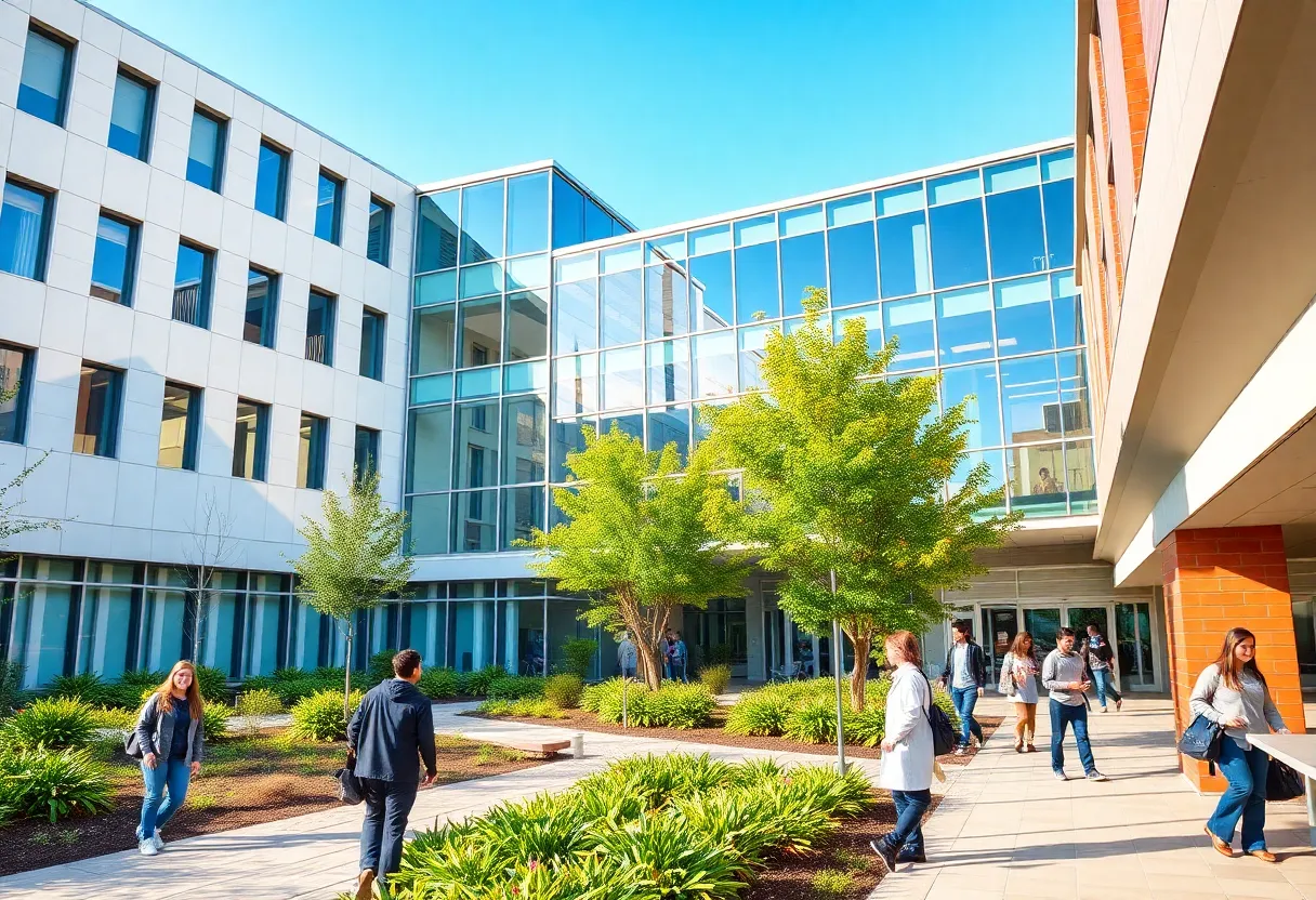 Exterior view of the new University of Georgia medical school.